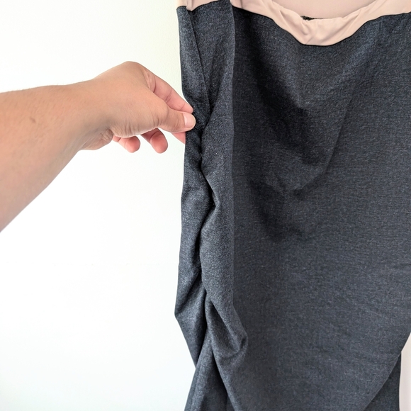 Maternity / Nursing Dark Navy and Cream Bodycon Dress - Lait De Poule Size XL - Picture 6 of 9